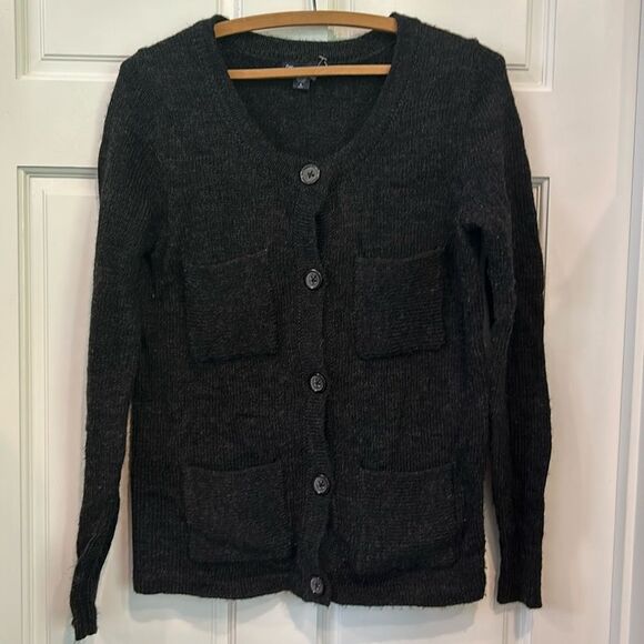 Gap charcoal, gray alpaca blend cardigan with four pockets size. Small petite - Picture 7 of 7